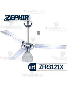 Ventilatore da soffitto cromo lucido con telecomando e luce 2