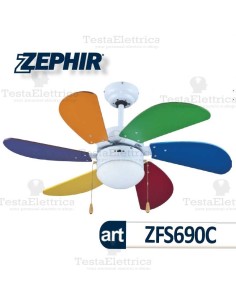 Ventilatore da soffitto Multicolore con luce Zephir 2