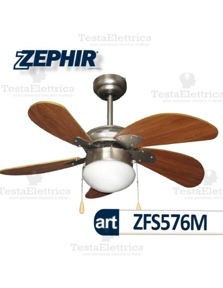 Ventilatore da soffitto Legno con luce Zephir
