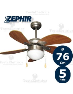 Ventilatore da soffitto Legno con luce Zephir