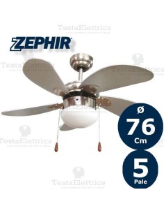 Ventilatore da soffitto Silver con luce Zephir