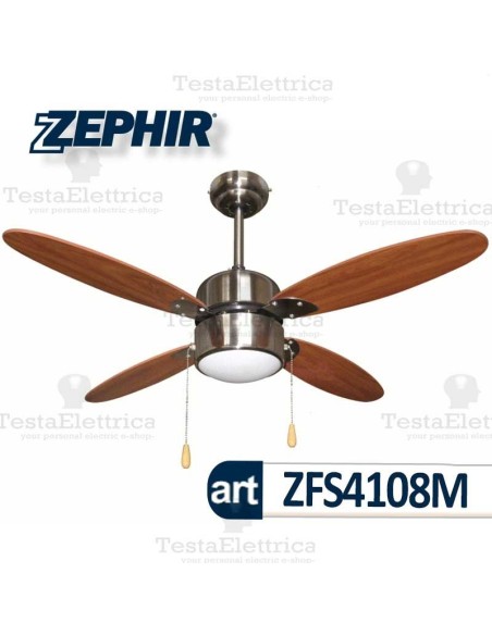 Ventilatore da soffitto Legno con luce Zephir