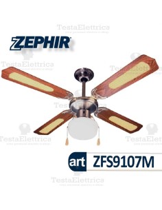 Ventilatore da soffitto Legno con luce Zephir 2