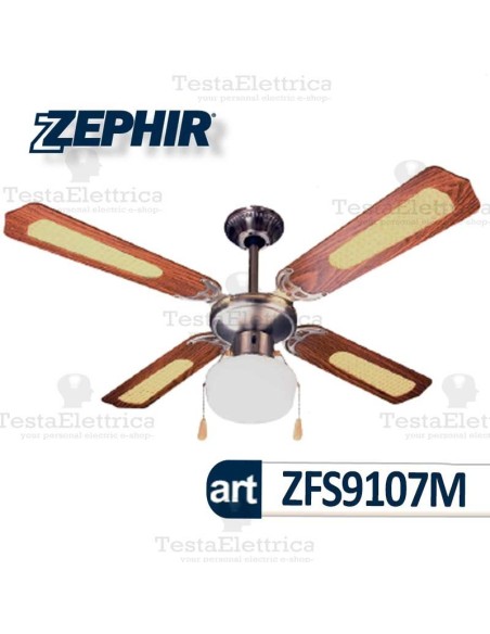 Ventilatore da soffitto Legno con luce Zephir