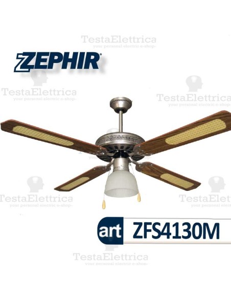 Ventilatore da soffitto Legno con luce Zephir