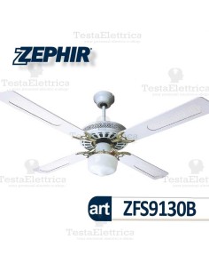 Ventilatore da soffitto Legno Bianco con luce Zephir 2
