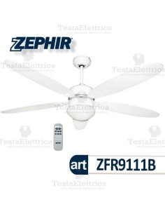Ventilatore da soffitto Legno Bianco con luce Zephir 2
