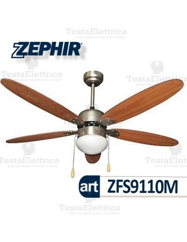 Ventilatore da soffitto Legno con luce Zephir