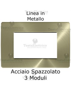 Placca in Metallo Acciaio Spazzolato compatibile con serie Bticino Matix 