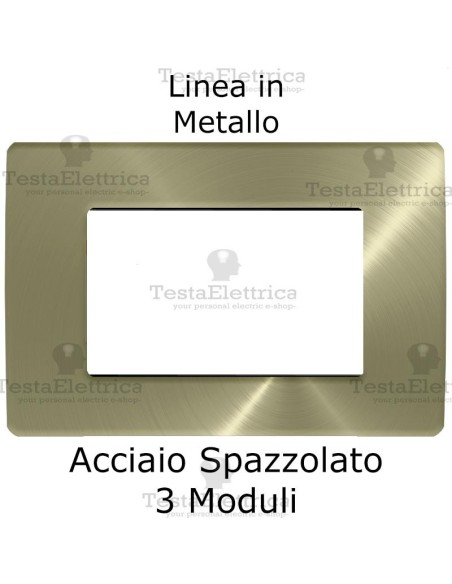 Placca in Metallo Acciaio Spazzolato compatibile con serie Bticino Matix 