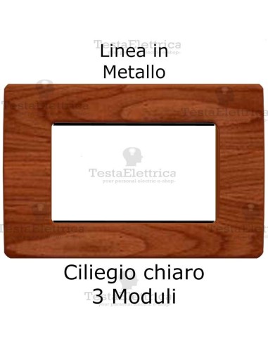 Placca in Metallo Ciliegio Chiaro compatibile con serie Bticino Matix 