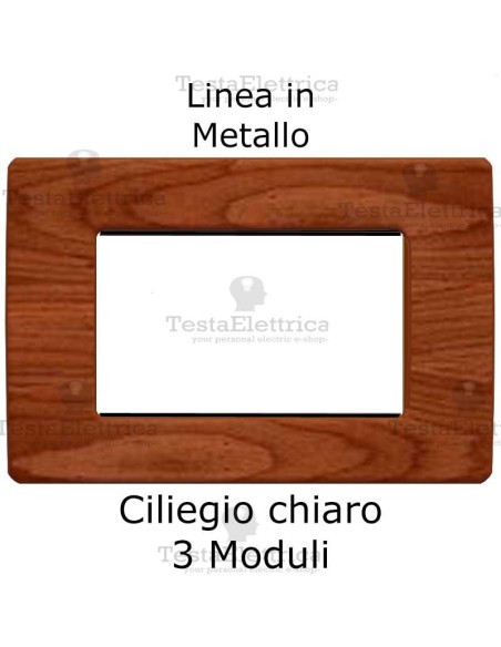 Placca in Metallo Ciliegio Chiaro compatibile con serie Bticino Matix 