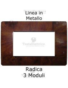 Placca in Metallo Ciliegio Chiaro compatibile con serie Bticino Matix 