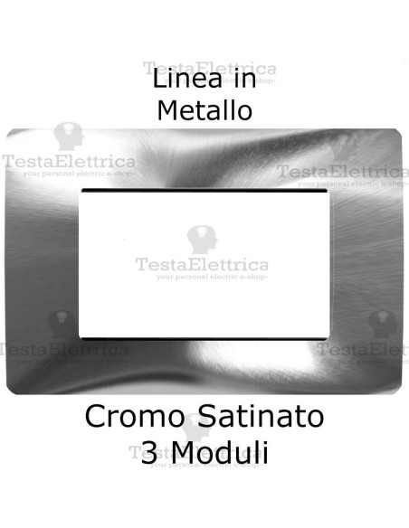 Placca in Metallo Cromo Satinato compatibile con serie Bticino Matix 