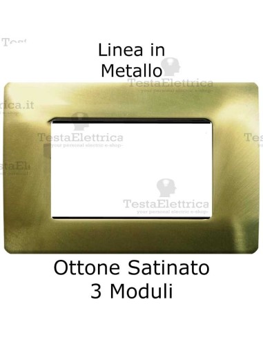 Placca in Metallo Ottone Satinato compatibile con serie Bticino Matix 