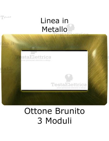 Placca in Metallo Ottone Brunito compatibile con serie Bticino Matix