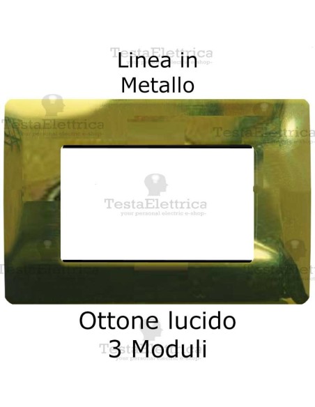 Placca in Metallo Ottone Lucido compatibile con serie Bticino Matix