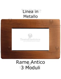 Placca in Metallo Rame Satinato compatibile con serie Bticino Matix