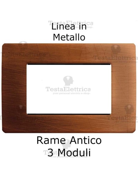 Placca in Metallo Rame Satinato compatibile con serie Bticino Matix