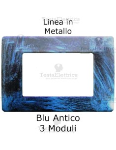 Placca in Metallo Blu antico compatibile con serie Bticino Matix