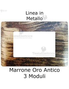 Placca in Metallo Marrone Oro  Anticato compatibile con serie Bticino Matix