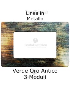 Placca in Metallo Verde Oro  Anticato compatibile con serie Bticino Matix