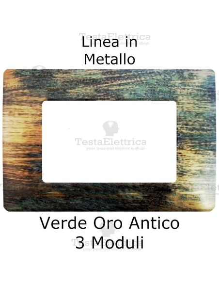Placca in Metallo Verde Oro  Anticato compatibile con serie Bticino Matix
