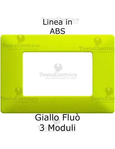 Placca in ABS Giallo Fluò compatibile con serie Bticino Matix