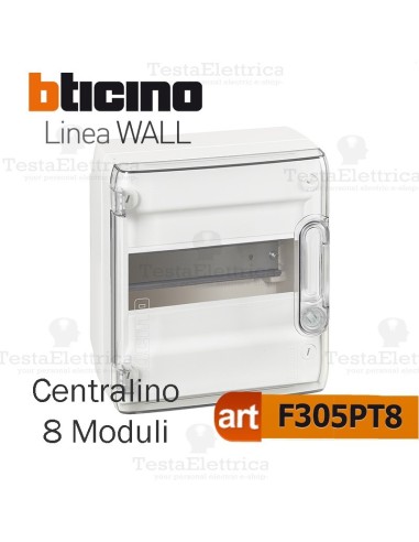 Centralino da parete serie wall F305PT8  8 moduli Bticino 