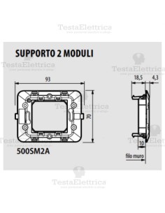Supporto 2 moduli Bticino Matix 2