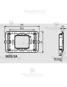 Supporto 2 moduli centrati Bticino Màtix 2