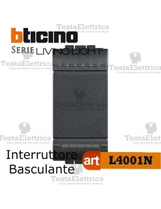Interruttore 1P 16 AX 250 Vac  Antracite Bticino LivingLight