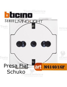 Presa FLAT standard tedesco Bianca Bticino LivingLight