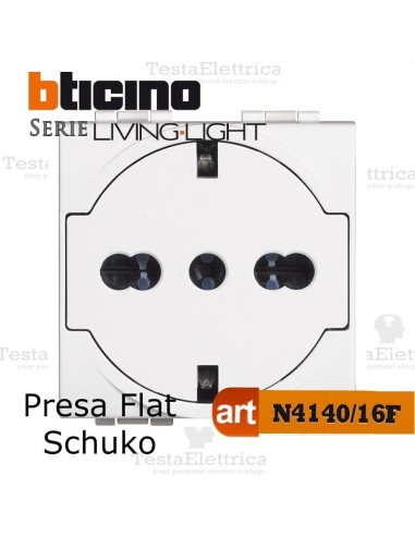 Presa FLAT standard tedesco Bianca Bticino LivingLight