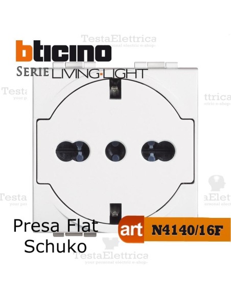 Presa FLAT standard tedesco Bianca Bticino LivingLight