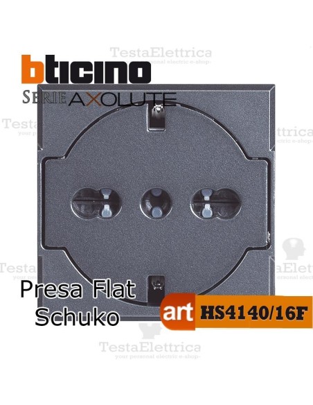 Presa FLAT standard tedesco Antracite Bticino Axolute