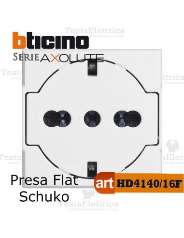 Presa FLAT standard tedesco Bianca Bticino Axolute