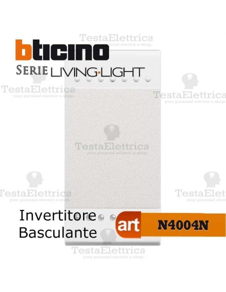 Invertitore 1P illuminabile 16 AX 250 Vac bianco Bticino LivingLight
