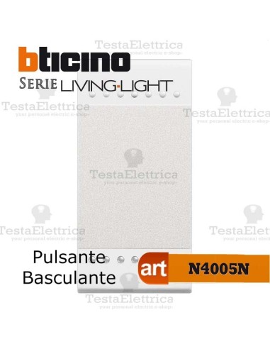 Pulsante 1P NO 10 A 250 Vac - bianco Bticino LivingLight