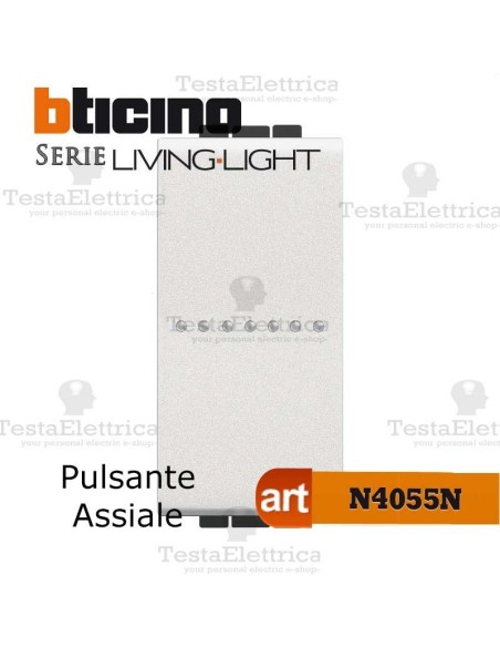 Pulsante assiale 1P  Bianco Bticino LivingLight