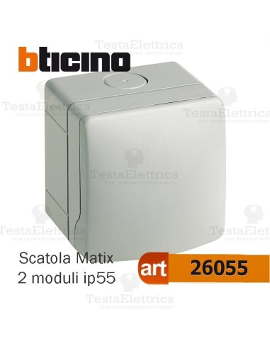 Custodia portafrutti 2 posti IP55 Idrobox Matix Bticino