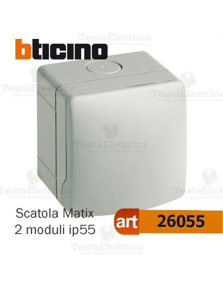 Custodia portafrutti 2 posti IP55 Idrobox Matix Bticino