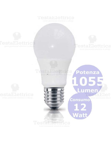 Lampadina a led  goccia 12 Watt E27 6000k 4500k 3000k