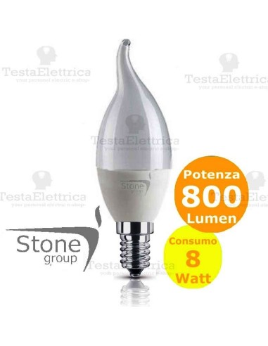 Lampadina a led fiamma 8 Watt E14 Stone