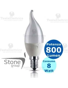 Lampadina a led fiamma 8 Watt E14 Stone