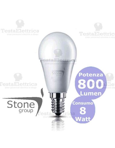 Lampadina a led sfera 8 Watt E14 Stone