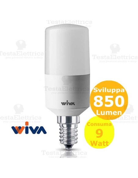 Lampadina a led Tubolare E27 9 Watt Wiva