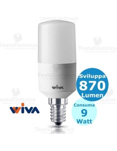 Lampadina a led Tubolare E27 9 Watt Wiva