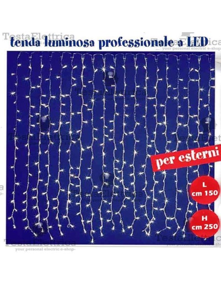 Tenda Luminosa a Led pofessionale  2,5 metri prolungabile in orizzontale e verticale