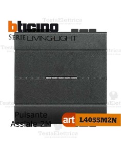 Pulsante 1P 2 moduli  l4055m2n Bticino LivingLight Antracite